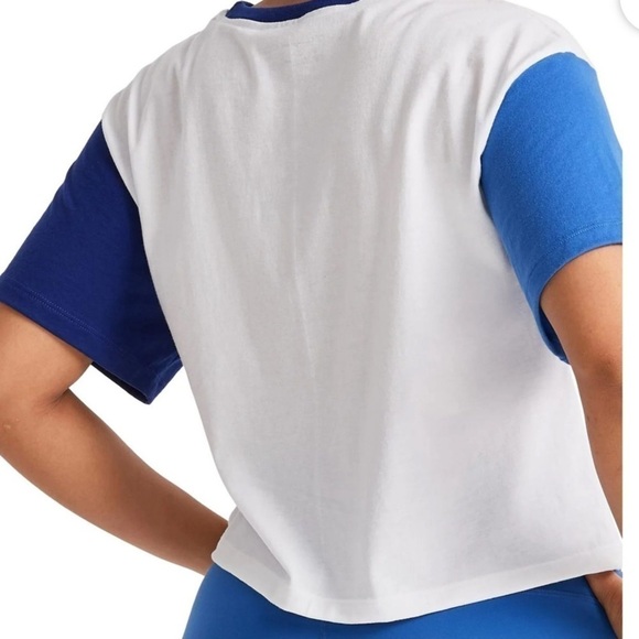 Champion Womens White Colorblock Workout Tee Crop Top Athletic NWT, shirt L - Picture 9 of 12